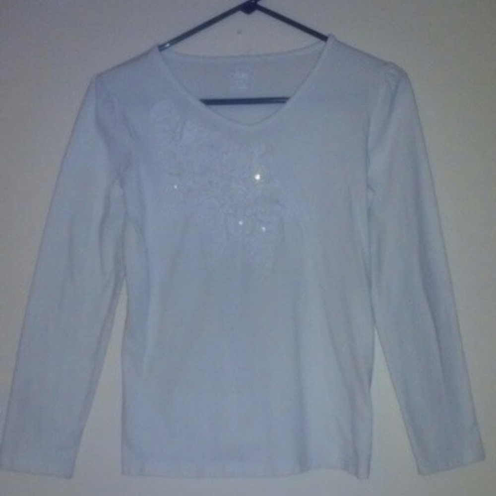 The Children's Place Creamy White Long Sleeve Top Size XL/14